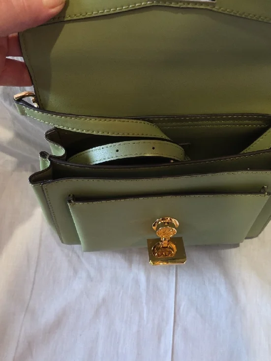 Michael Kors Lita Green Chain-Accent Crossbody Bag - Picture 6 of 6